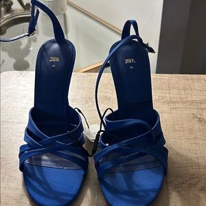 Zara Women's Vibrant Blue Heeled Sandals